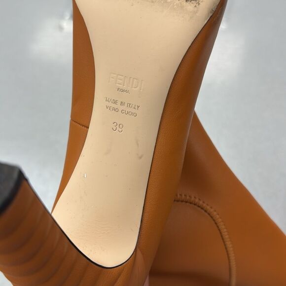 Sold Fend I Tan Heeled Boots - Picture 8 of 12